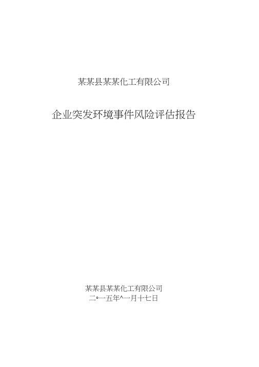 化工公司环境风险评估报告