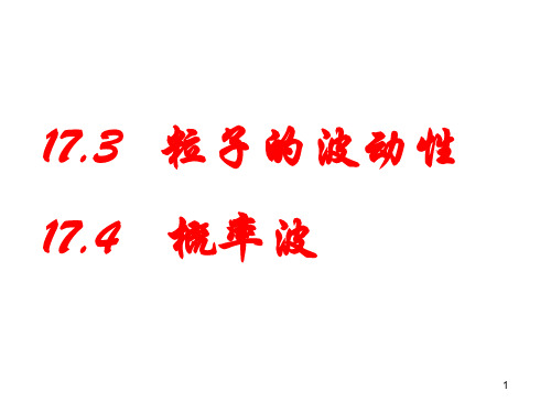 高中物理《粒子的波动性和概率波》教学课件