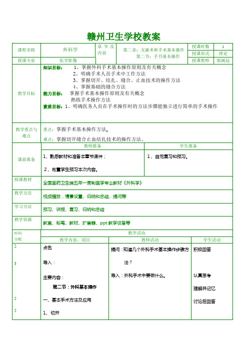 第二章第二节手术基本操作.