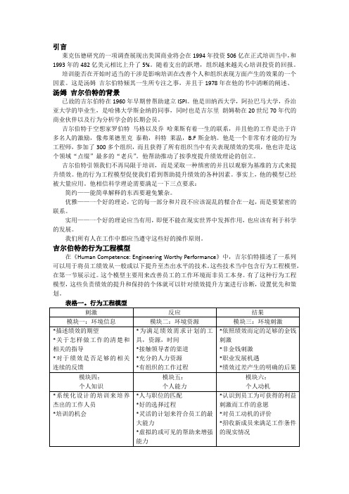 吉尔伯特行为工程模型