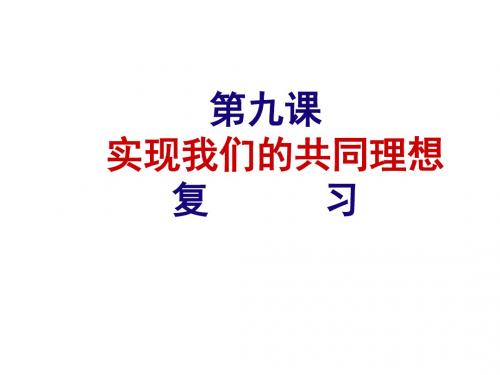 九年级政治实现我们的共同理想1