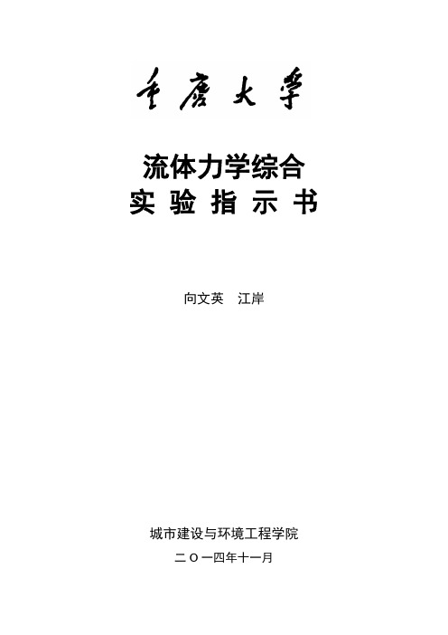 《流体力学综合实验》指示书(2014年版)