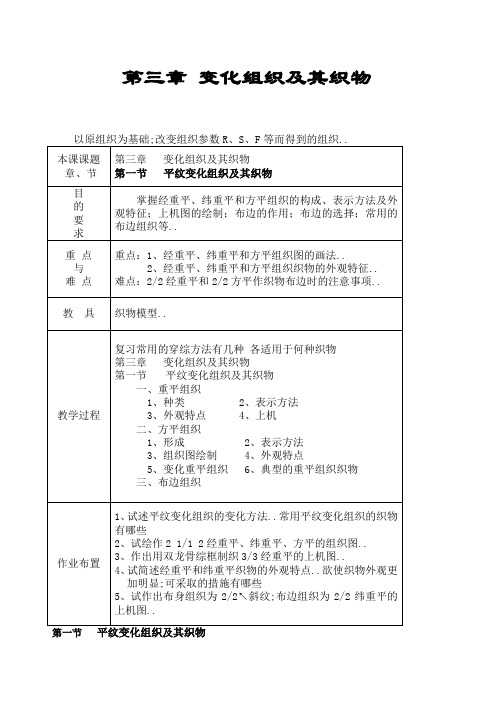 变化组织及其织物