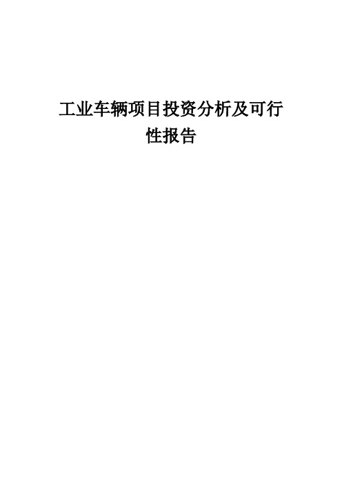 2024年工业车辆项目投资分析及可行性报告