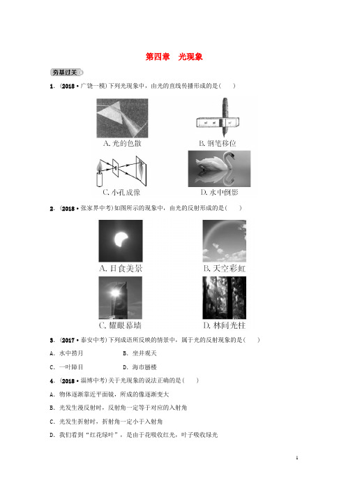 【复习必备】(东营专版)2020年中考物理总复习 第四章 光现象习题