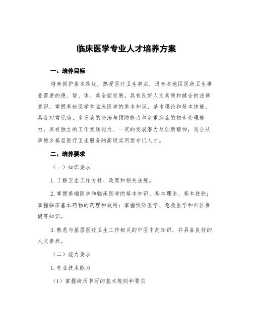 临床医学专业人才培养方案