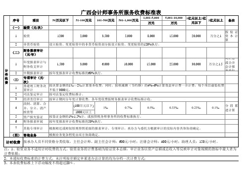 审计最新收费标准