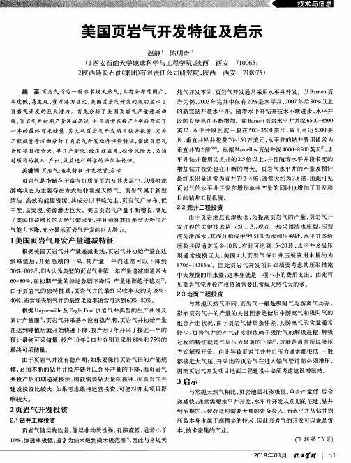 美国页岩气开发特征及启示