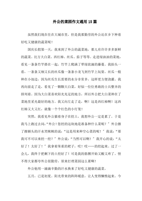 中小学外公的菜园作文通用15篇