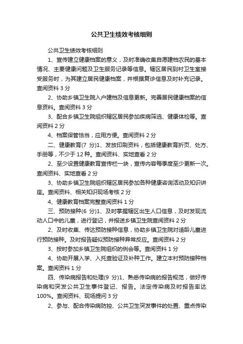 公共卫生绩效考核细则