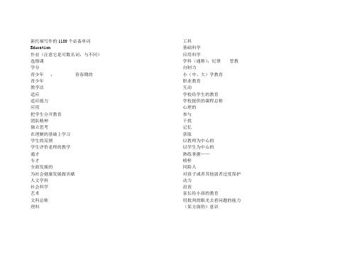 托福写作必备1180单词_十天新托福essay_完整默写打印版