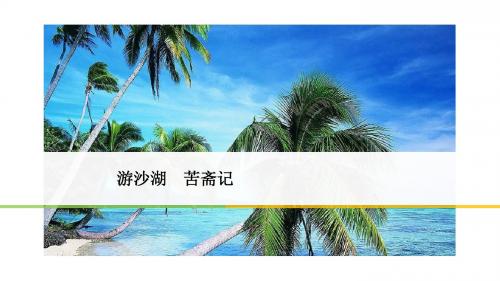 2017-2018学年语文人教版选修《中国古代诗歌散文欣赏》教学课件：第6单元 推荐作品 游沙湖 苦斋记