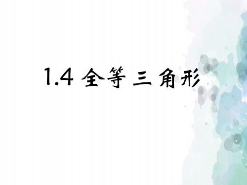 浙教版-数学-八年级上册1.4全等三角形 参考课件