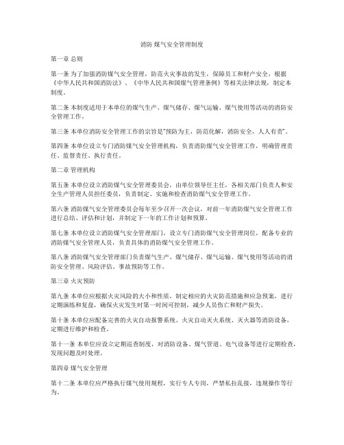 消防 煤气安全管理制度