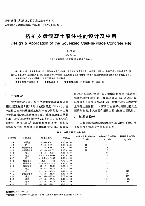 挤扩支盘混凝土灌注桩的设计及应用