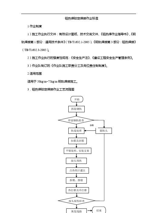 铝热焊锁定焊接作业标准