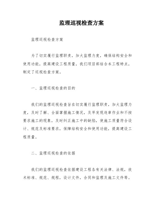 监理巡视检查方案