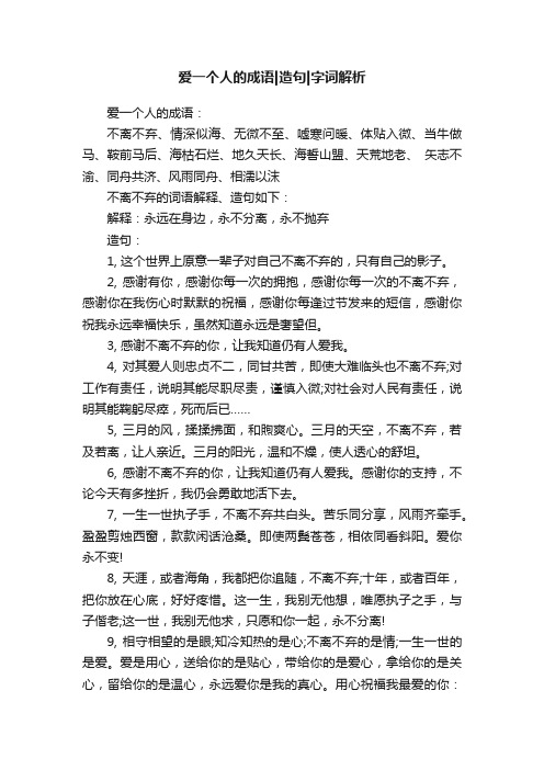 爱一个人的成语造句字词解析