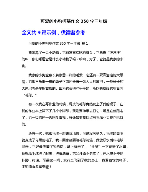 可爱的小狗柯基作文350字三年级