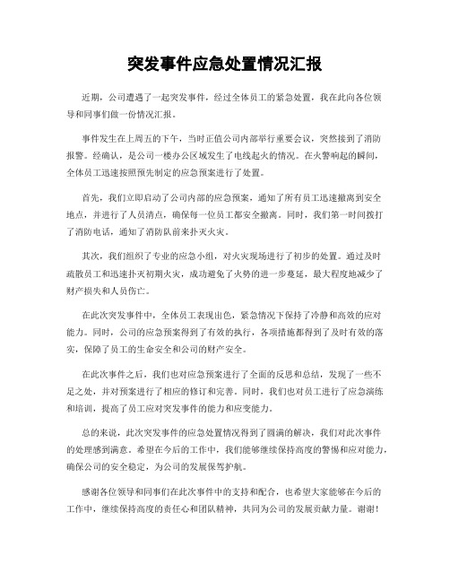 突发事件应急处置情况汇报