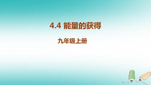 2018九年级科学上册第4章代谢与平衡4.4能量的获得教学课件(新版)浙教版