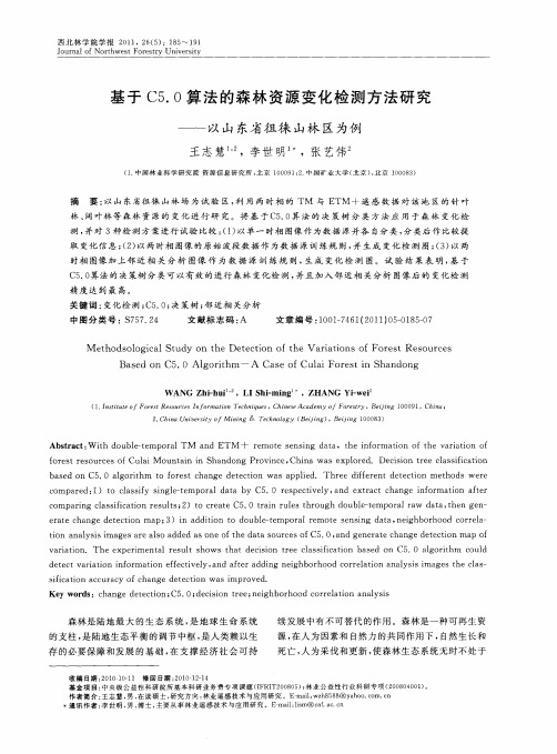 基于C5.0算法的森林资源变化检测方法研究——以山东省徂徕山林区为例