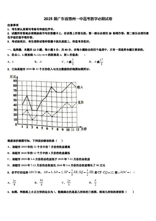 2025届广东省惠州一中高考数学必刷试卷含解析