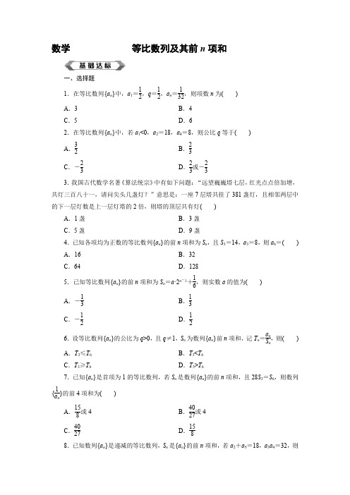 等比数列及其前n项和专题练习(含参考答案)