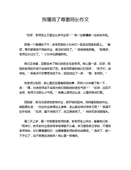 我懂得了尊重师长作文