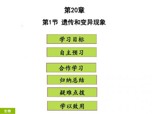 2017年秋八年级生物北师大版课件第20章第1节 遗传和变异现象 (共31张PPT)