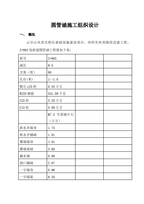 圆管涵施工组织设计word文档