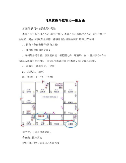 飞星紫微斗数笔记--第五课