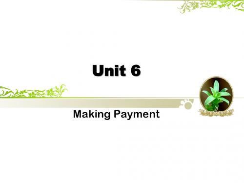高职酒店英语Unit six 付款