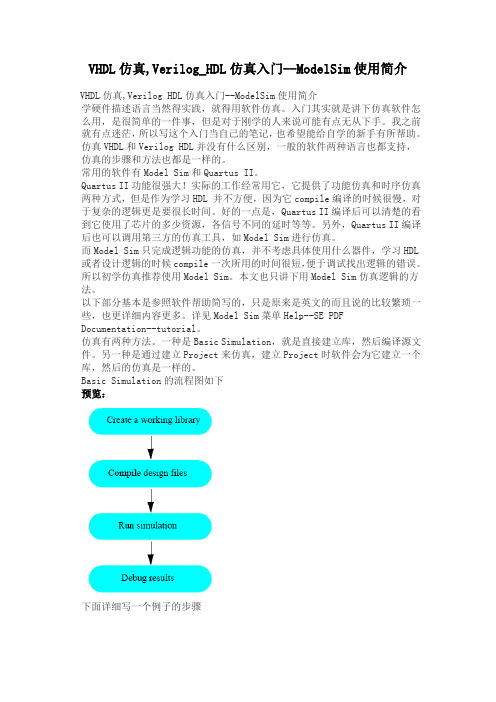 VHDL仿真,Verilog_HDL仿真入门--ModelSim使用简介