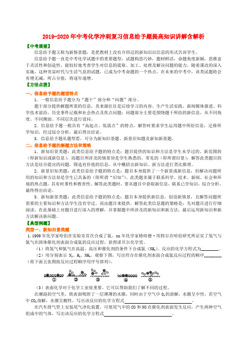 2019-2020年中考化学冲刺复习信息给予题提高知识讲解含解析