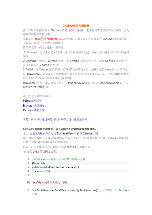 CANVAS的使用详解