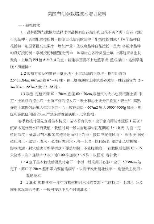 美国布朗李栽培技术培训资料.doc