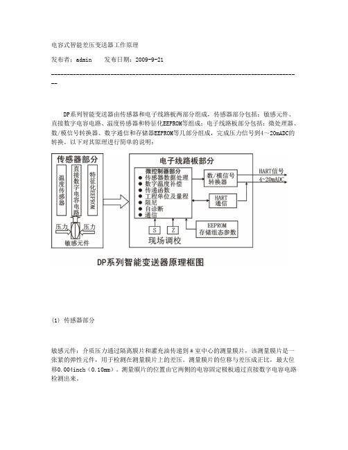 电容式智能差压变送器工作原理