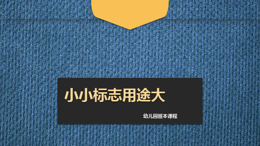 《小小标志用途大》幼儿园班本课程PPT课件