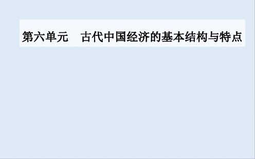 2020届 高考历史一轮总复习课件：第六单元 第13讲 古代中国的农业和手工业 