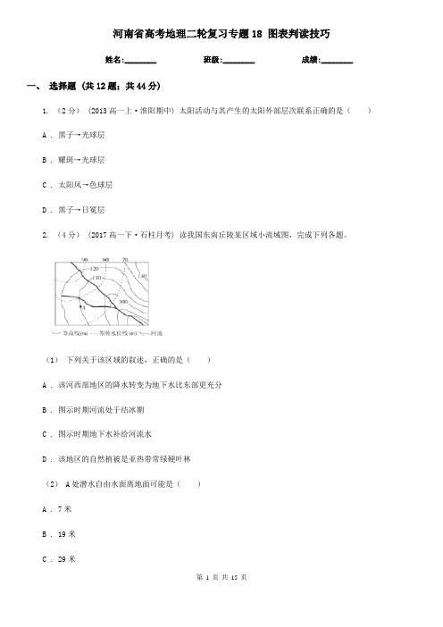 河南省高考地理二轮复习专题18 图表判读技巧