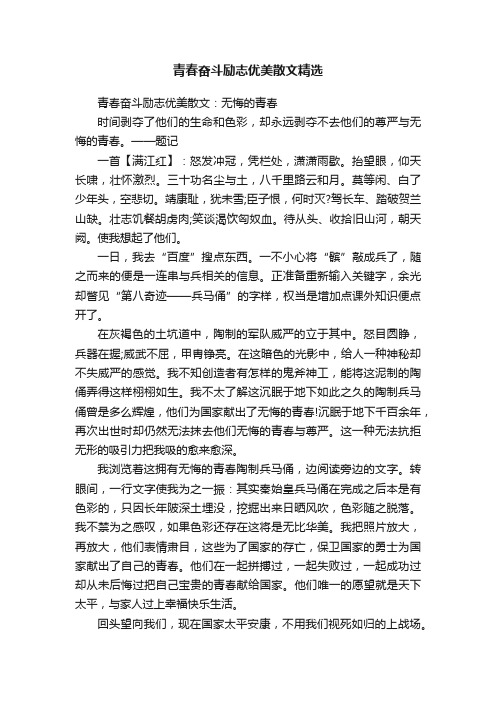 青春奋斗励志优美散文精选