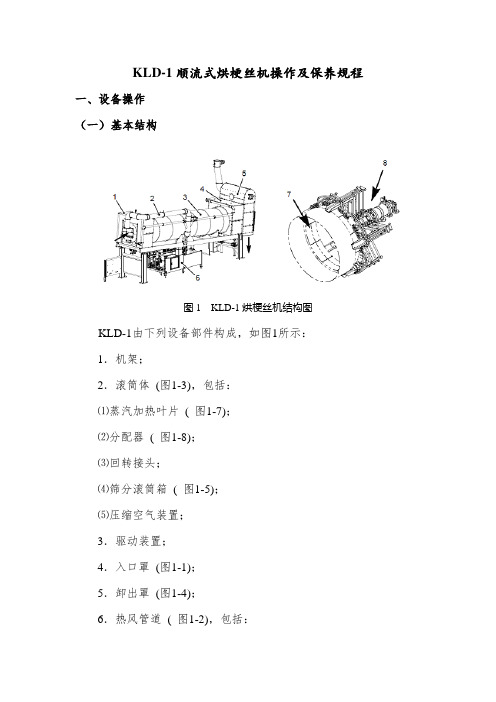 KLD-1顺流式烘梗丝机操作及保养规程