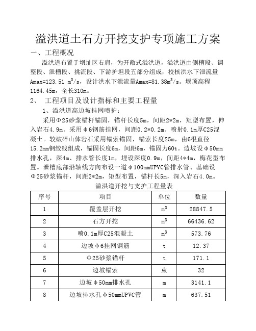 溢洪道土方开挖支护方案