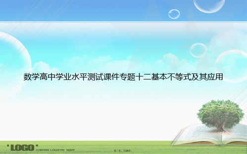 数学高中学业水平测试专题十二基本不等式及其应用讲课文档