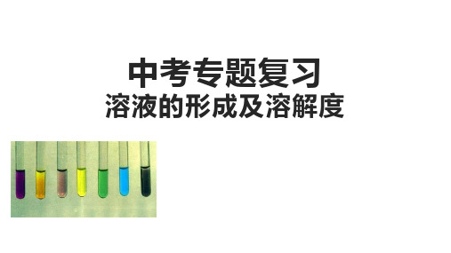 溶液的形成及溶解度专题复习(课件)-2021-2022学年人教版化学九年级下册