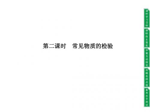 2013-2014学年高一化学苏教版必修一：1.2.2 常见物质的检验 PPT课件1