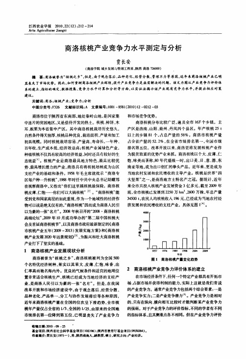 商洛核桃产业竞争力水平测定与分析