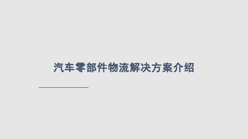 汽车零部件物流解决方案PPT课件