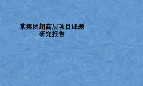 某集团超高层项目课题研究报告